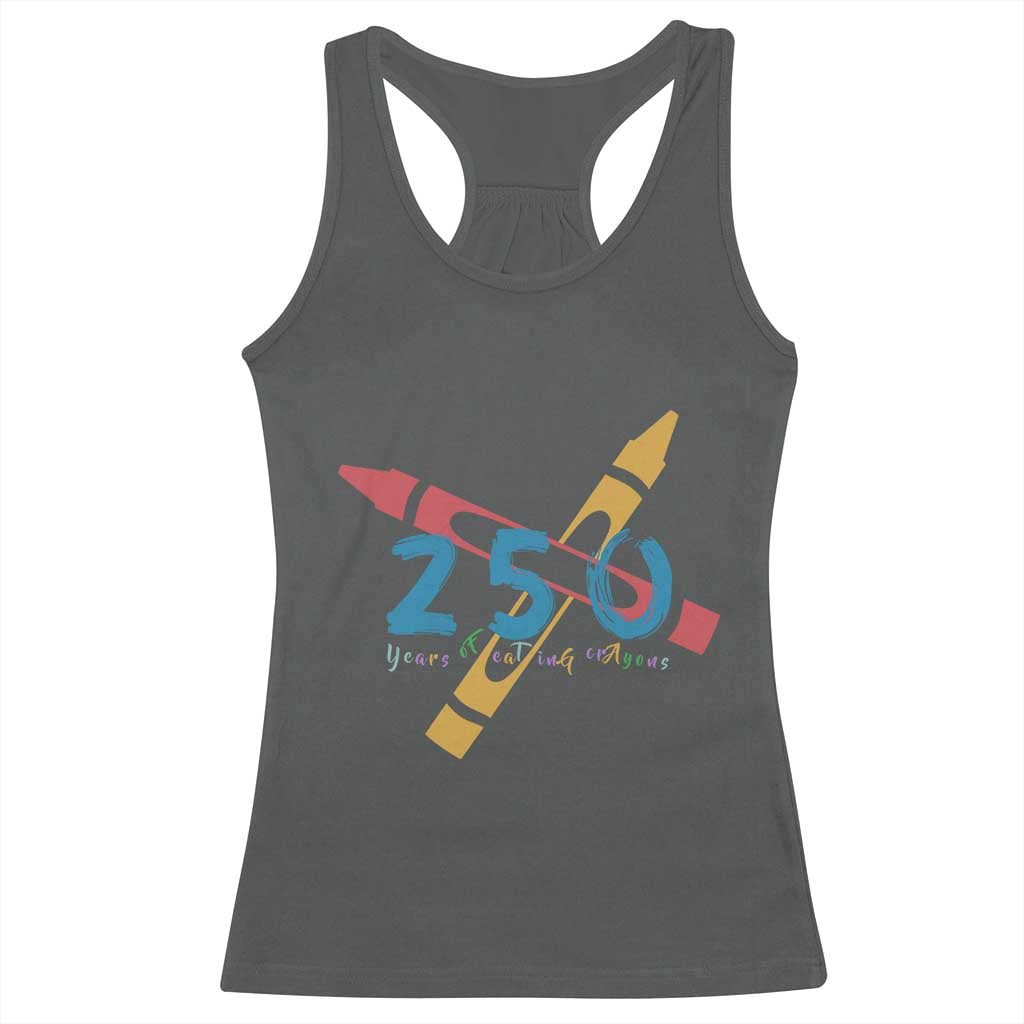 250 Years of Eating Crayons Racerback Tank Top Funny Military Crayon Joke Veterans Marines TS02 Dark Heather Print Your Wear