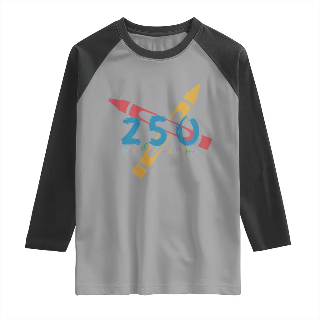 250 Years of Eating Crayons Raglan Shirt Funny Military Crayon Joke Veterans Marines TS02 Sport Gray Black Print Your Wear