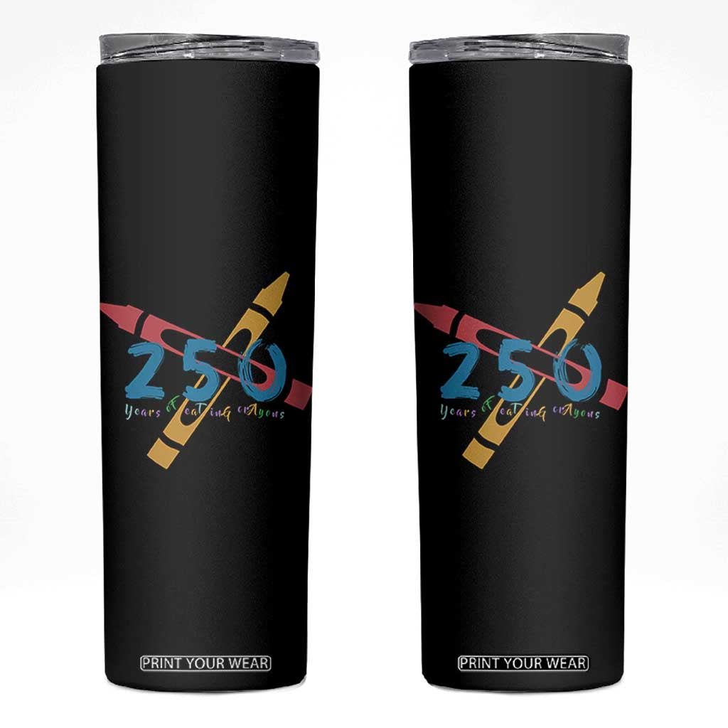 250 Years of Eating Crayons Skinny Tumbler Funny Military Crayon Joke Veterans Marines TS02 Black Print Your Wear