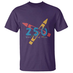 250 Years of Eating Crayons T Shirt Funny Military Crayon Joke Veterans Marines TS02 Purple Print Your Wear