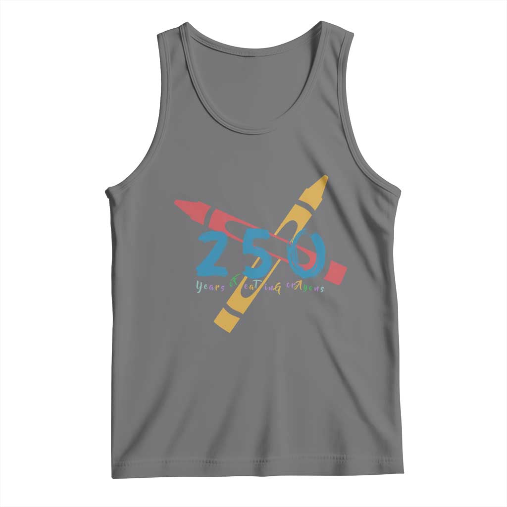 250 Years of Eating Crayons Tank Top Funny Military Crayon Joke Veterans Marines TS02 Black Heather Print Your Wear