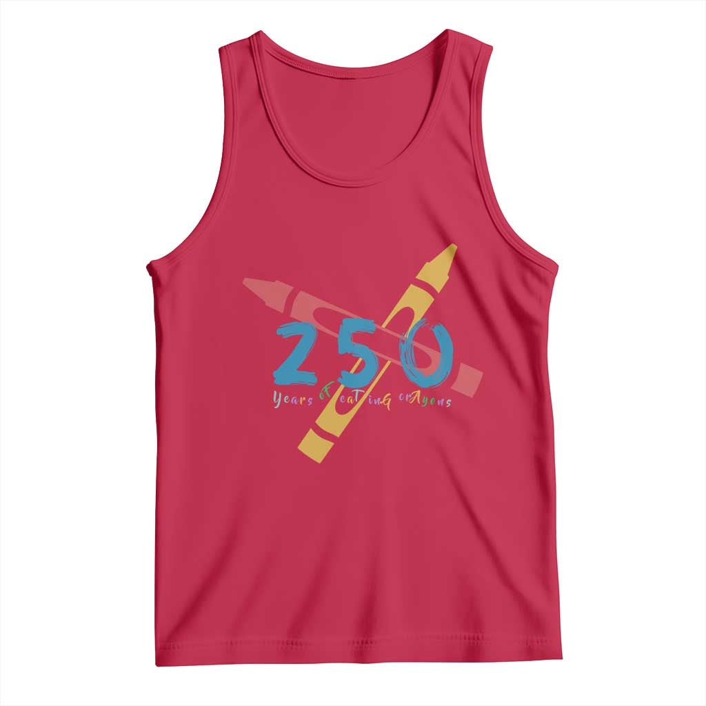 250 Years of Eating Crayons Tank Top Funny Military Crayon Joke Veterans Marines TS02 Red Print Your Wear