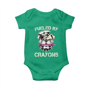 Fueled by Crayons Bulldog Baby Onesie Funny Military Crayon Eater Gift for Veterans TS02 Irish Green Print Your Wear