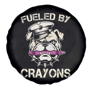 Fueled by Crayons Bulldog Spare Tire Cover Funny Military Crayon Eater Gift for Veterans TS02 Print Your Wear