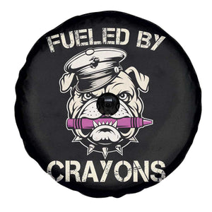 Fueled by Crayons Bulldog Spare Tire Cover Funny Military Crayon Eater Gift for Veterans TS02 Print Your Wear