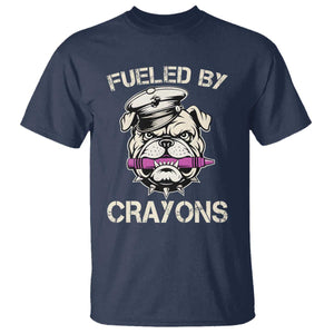 Fueled by Crayons Bulldog T Shirt Funny Military Crayon Eater Gift for Veterans TS02 Navy Print Your Wear