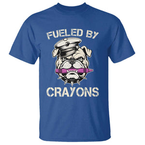 Fueled by Crayons Bulldog T Shirt Funny Military Crayon Eater Gift for Veterans TS02 Royal Blue Print Your Wear