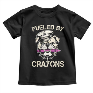 Fueled by Crayons Bulldog Toddler T Shirt Funny Military Crayon Eater Gift for Veterans TS02 Black Print Your Wear