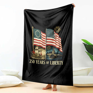 250 Years of Liberty Throw Blanket US 250th Anniversary Semiquincentennial 2026 Patriotic TS02 Print Your Wear