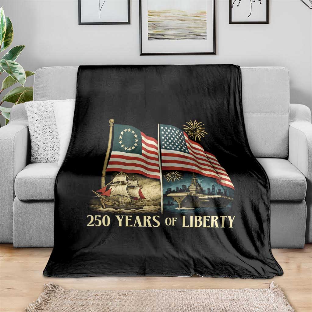 250 Years of Liberty Throw Blanket US 250th Anniversary Semiquincentennial 2026 Patriotic TS02 Print Your Wear