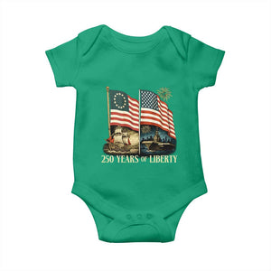 250 Years of Liberty Baby Onesie US 250th Anniversary Semiquincentennial 2026 Patriotic TS02 Irish Green Print Your Wear