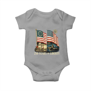 250 Years of Liberty Baby Onesie US 250th Anniversary Semiquincentennial 2026 Patriotic TS02 Sport Gray Print Your Wear