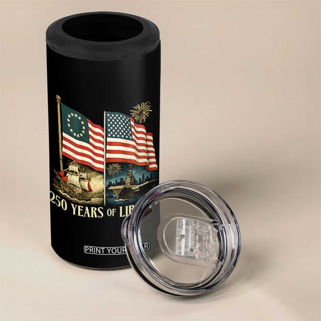 250 Years of Liberty 4 in 1 Can Cooler Tumbler US 250th Anniversary Semiquincentennial 2026 Patriotic TS02 Print Your Wear