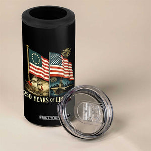 250 Years of Liberty 4 in 1 Can Cooler Tumbler US 250th Anniversary Semiquincentennial 2026 Patriotic TS02 Print Your Wear