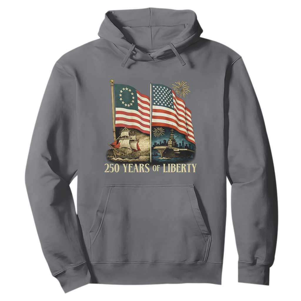 250 Years of Liberty Hoodie US 250th Anniversary Semiquincentennial 2026 Patriotic TS02 Charcoal Print Your Wear