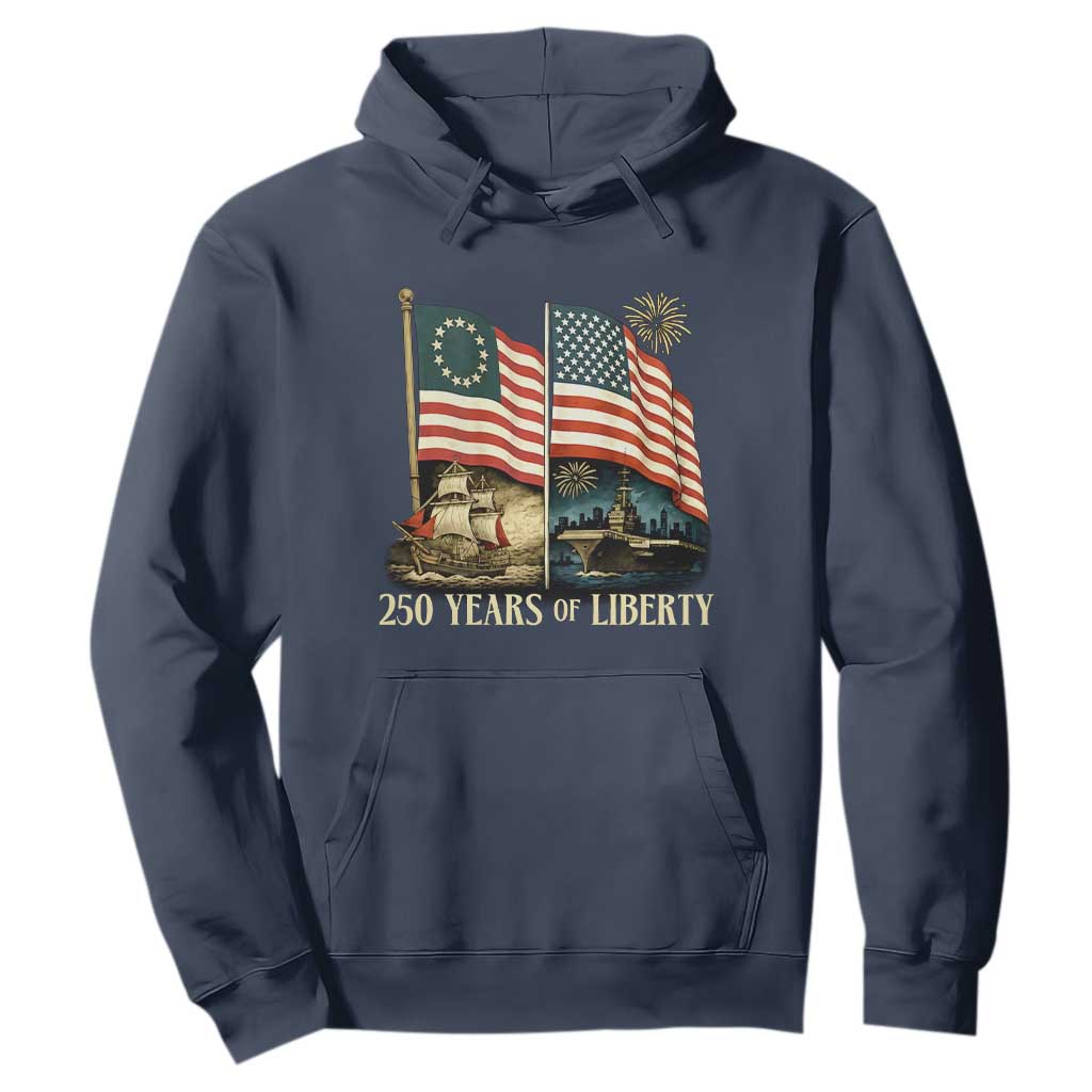 250 Years of Liberty Hoodie US 250th Anniversary Semiquincentennial 2026 Patriotic TS02 Navy Print Your Wear