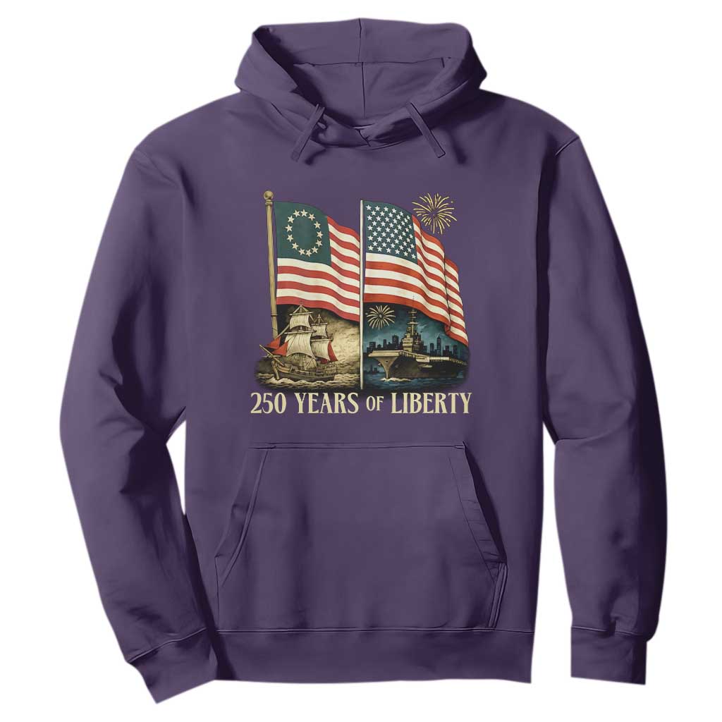 250 Years of Liberty Hoodie US 250th Anniversary Semiquincentennial 2026 Patriotic TS02 Purple Print Your Wear