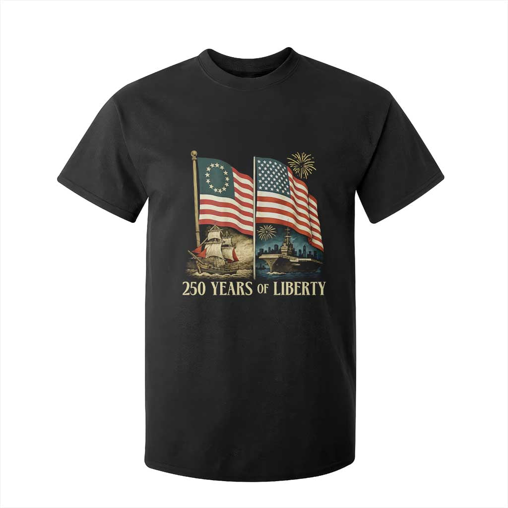 250 Years of Liberty T Shirt For Kid US 250th Anniversary Semiquincentennial 2026 Patriotic TS02 Black Print Your Wear