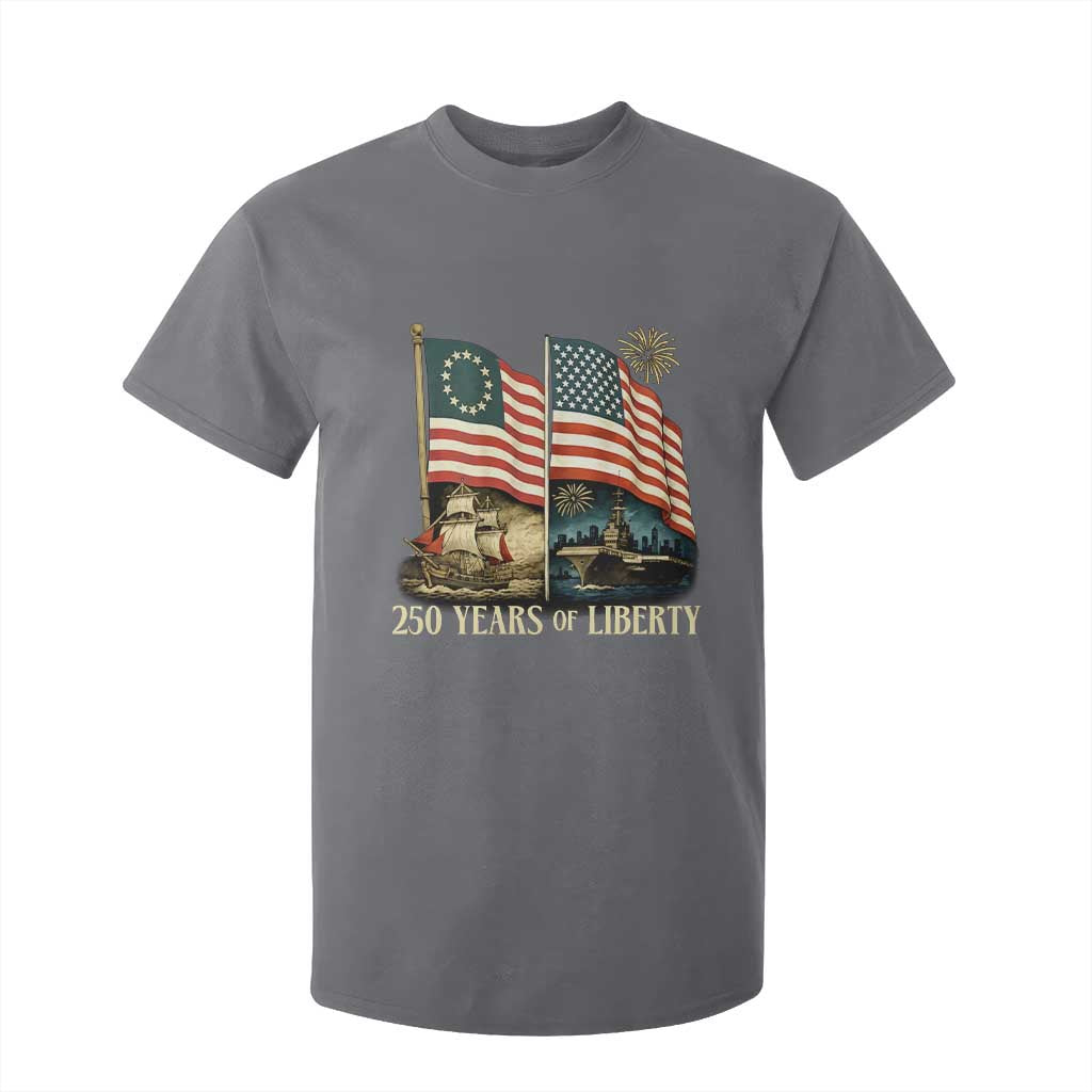 250 Years of Liberty T Shirt For Kid US 250th Anniversary Semiquincentennial 2026 Patriotic TS02 Charcoal Print Your Wear