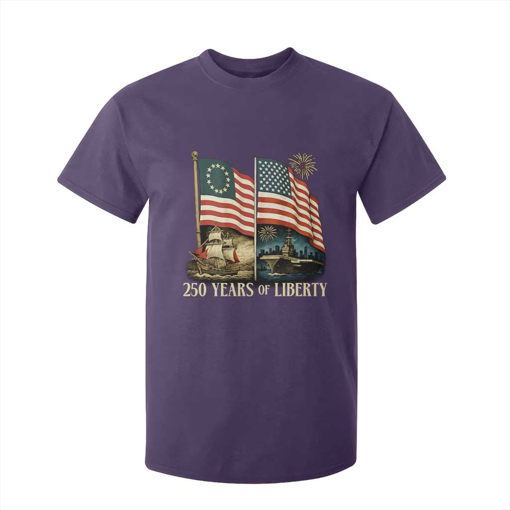 250 Years of Liberty T Shirt For Kid US 250th Anniversary Semiquincentennial 2026 Patriotic TS02 Purple Print Your Wear