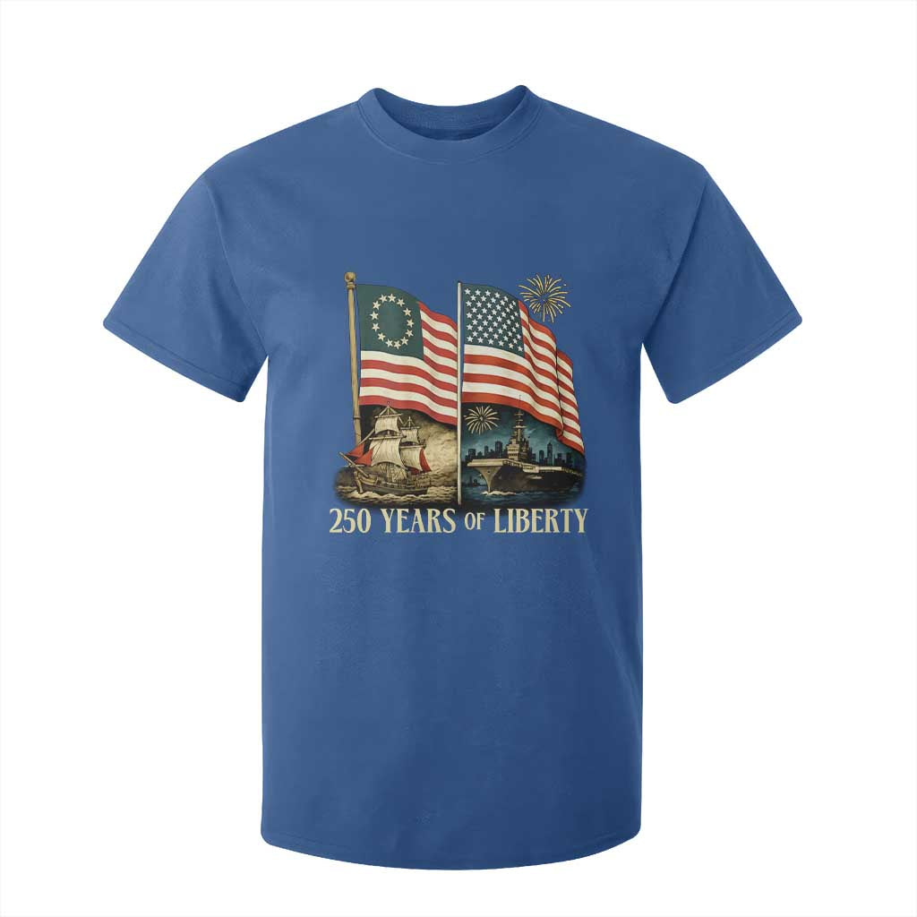 250 Years of Liberty T Shirt For Kid US 250th Anniversary Semiquincentennial 2026 Patriotic TS02 Royal Blue Print Your Wear