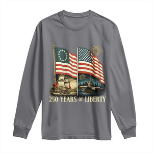 250 Years of Liberty Long Sleeve Shirt US 250th Anniversary Semiquincentennial 2026 Patriotic TS02 Charcoal Print Your Wear