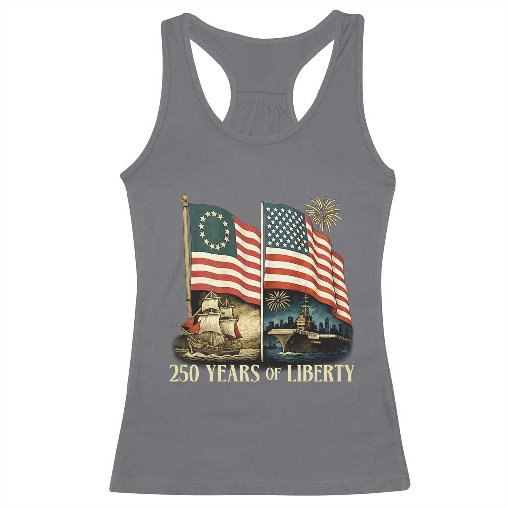 250 Years of Liberty Racerback Tank Top US 250th Anniversary Semiquincentennial 2026 Patriotic TS02 Charcoal Print Your Wear