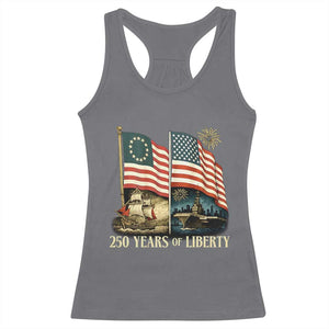 250 Years of Liberty Racerback Tank Top US 250th Anniversary Semiquincentennial 2026 Patriotic TS02 Charcoal Print Your Wear