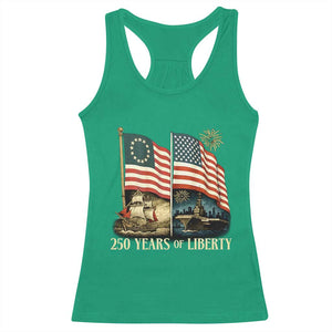 250 Years of Liberty Racerback Tank Top US 250th Anniversary Semiquincentennial 2026 Patriotic TS02 Irish Green Print Your Wear