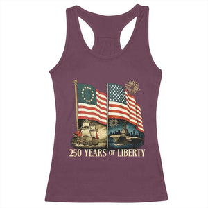 250 Years of Liberty Racerback Tank Top US 250th Anniversary Semiquincentennial 2026 Patriotic TS02 Maroon Print Your Wear