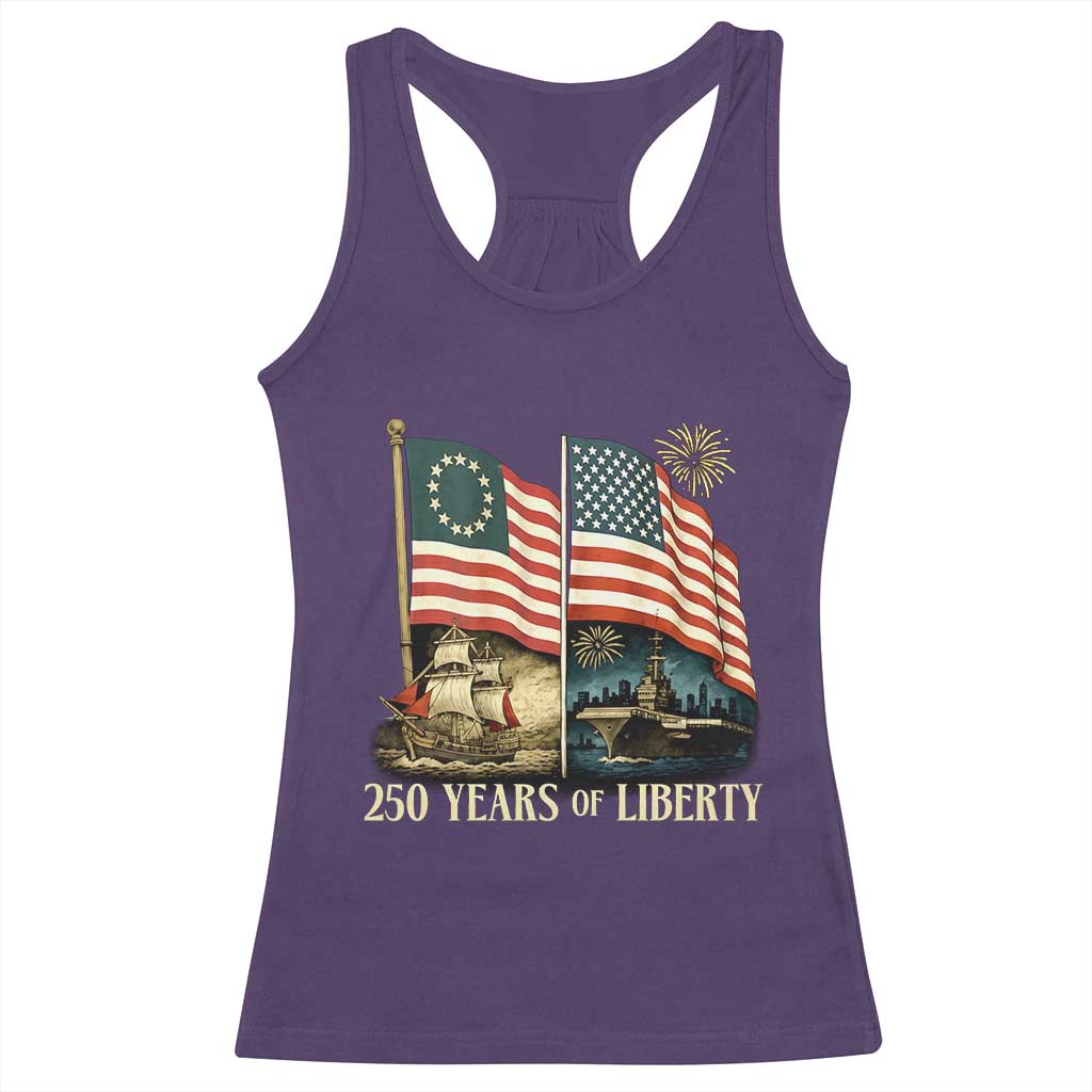 250 Years of Liberty Racerback Tank Top US 250th Anniversary Semiquincentennial 2026 Patriotic TS02 Purple Print Your Wear