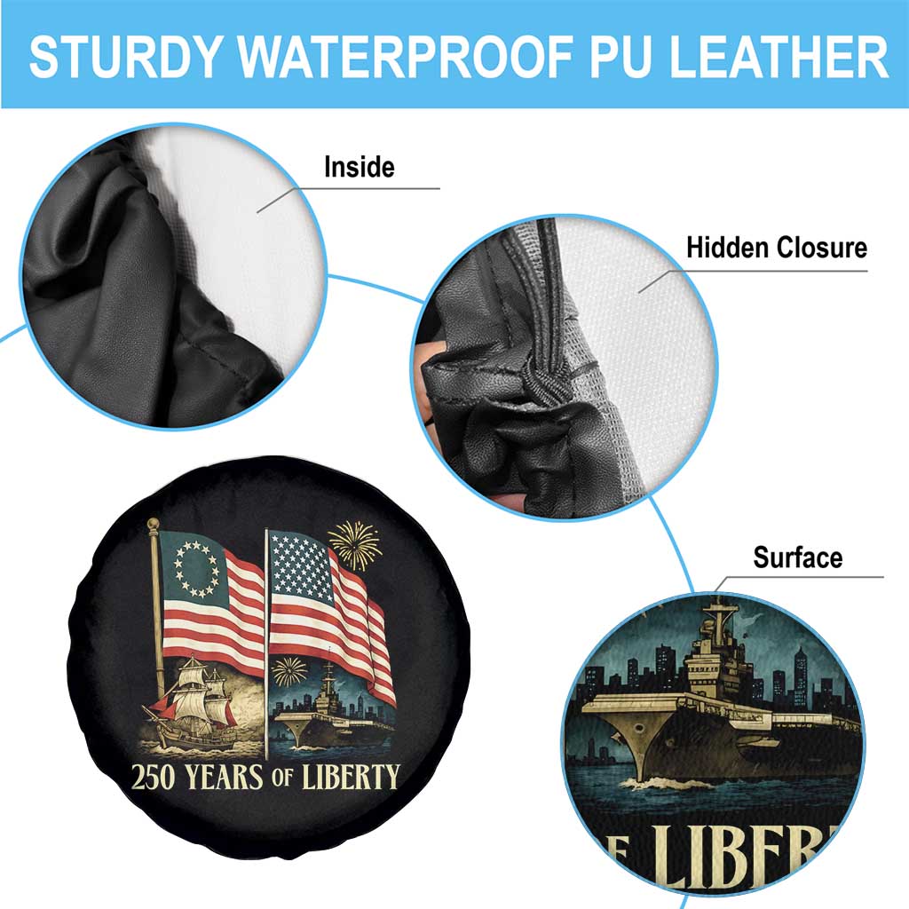 250 Years of Liberty Spare Tire Cover US 250th Anniversary Semiquincentennial 2026 Patriotic TS02 Print Your Wear