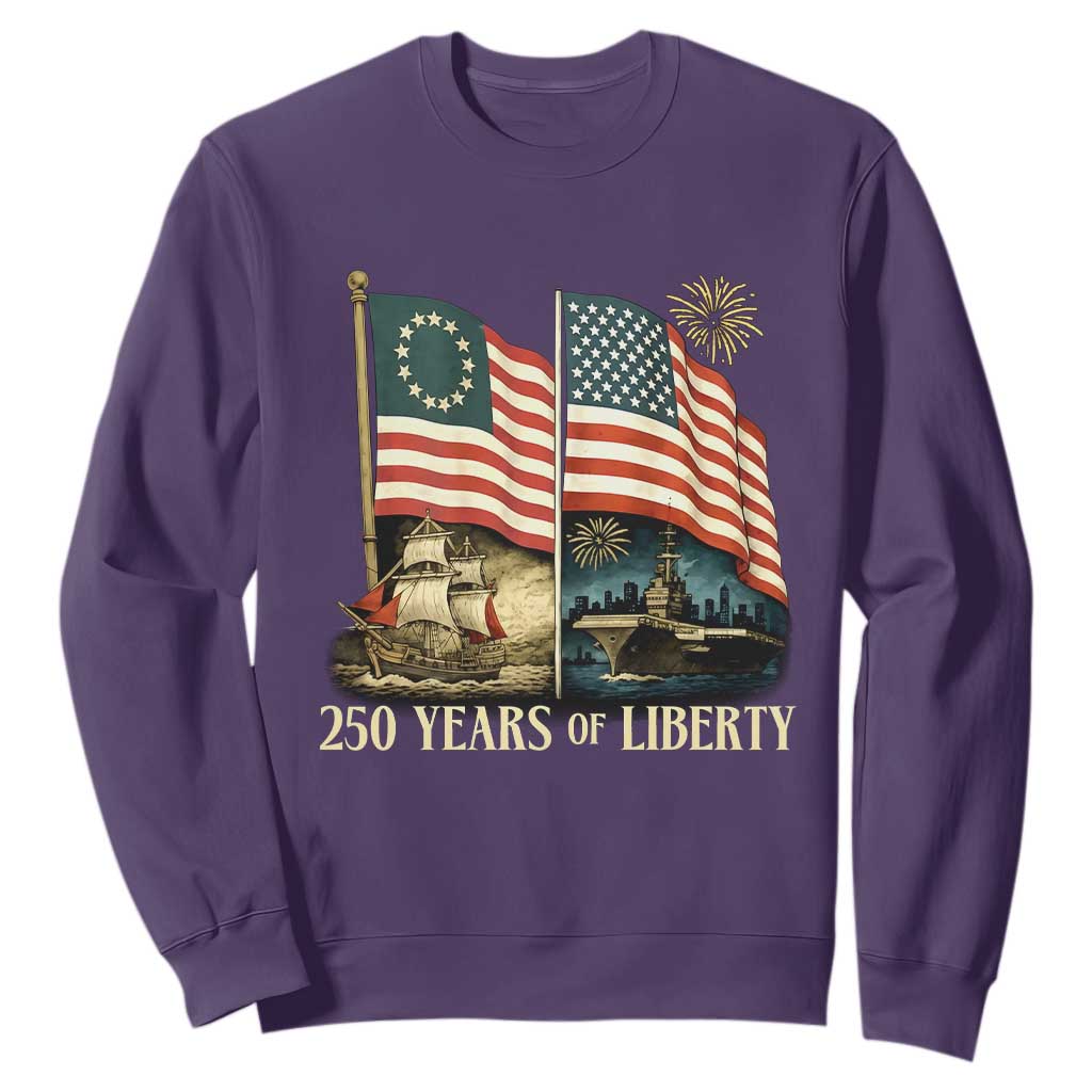 250 Years of Liberty Sweatshirt US 250th Anniversary Semiquincentennial 2026 Patriotic TS02 Purple Print Your Wear