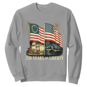 250 Years of Liberty Sweatshirt US 250th Anniversary Semiquincentennial 2026 Patriotic TS02 Sport Gray Print Your Wear