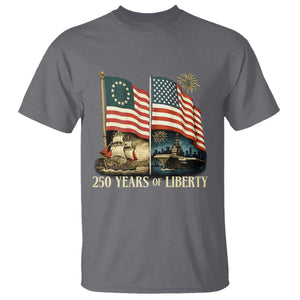 250 Years of Liberty T Shirt US 250th Anniversary Semiquincentennial 2026 Patriotic TS02 Charcoal Print Your Wear