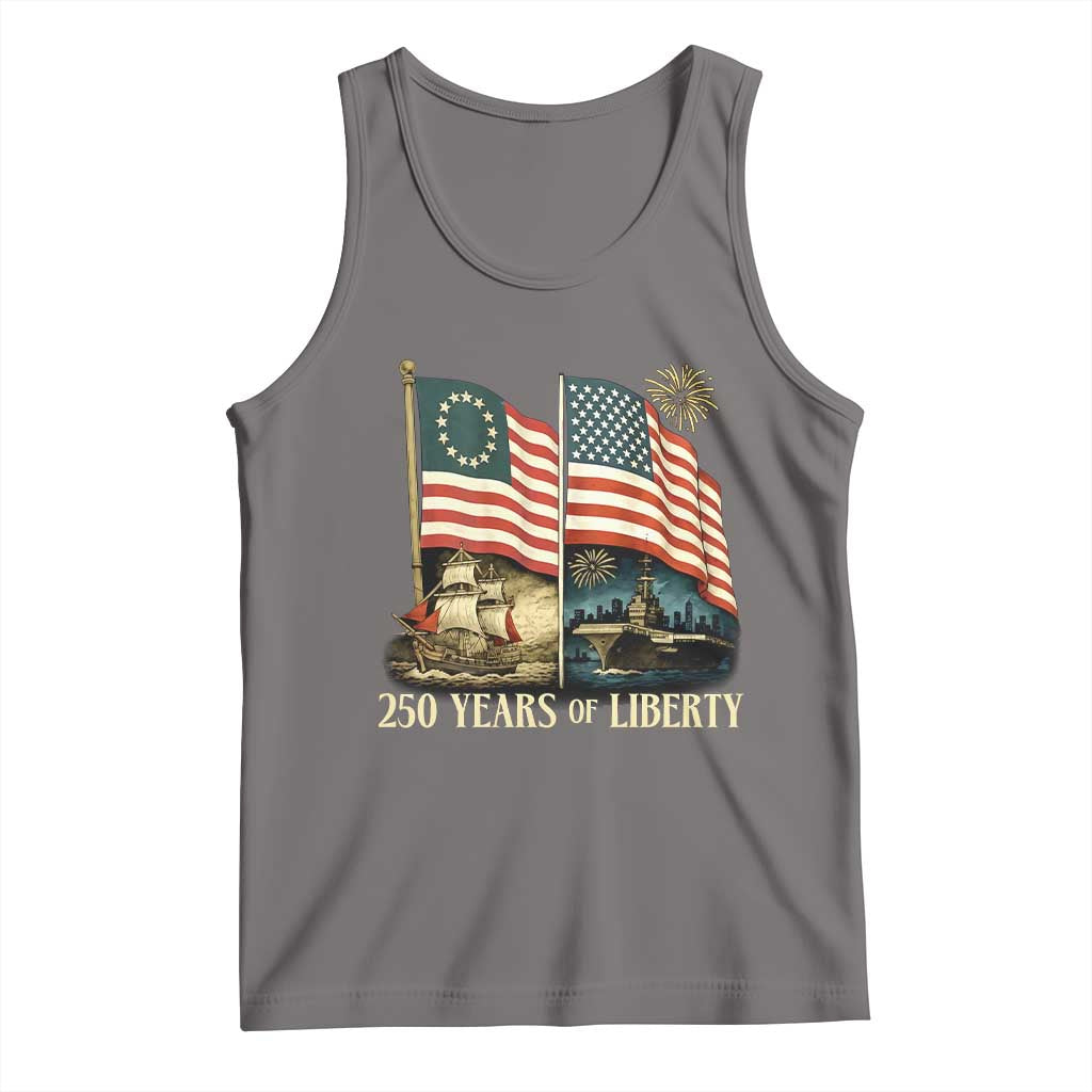 250 Years of Liberty Tank Top US 250th Anniversary Semiquincentennial 2026 Patriotic TS02 Deep Heather Print Your Wear