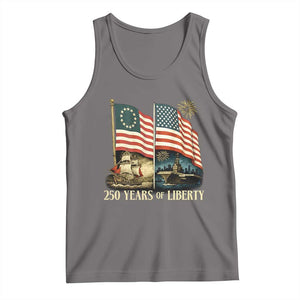 250 Years of Liberty Tank Top US 250th Anniversary Semiquincentennial 2026 Patriotic TS02 Deep Heather Print Your Wear