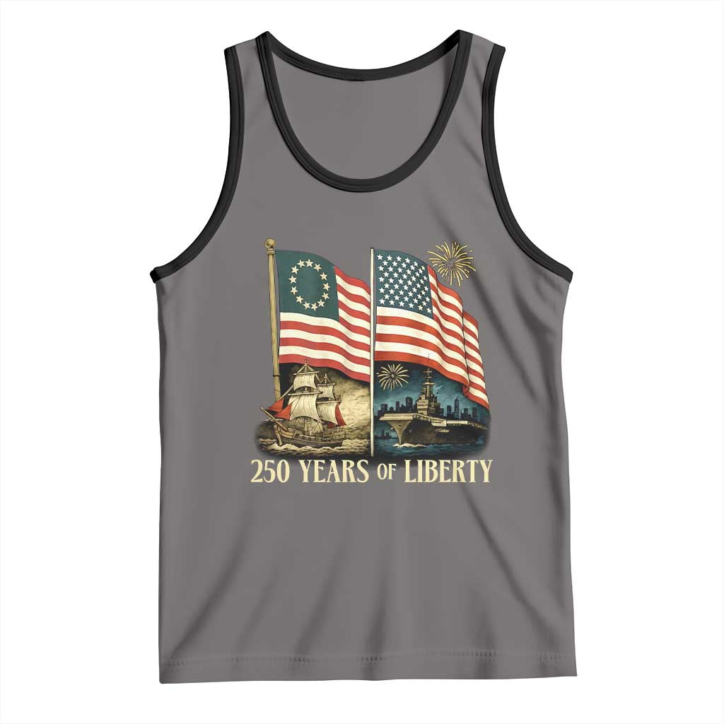 250 Years of Liberty Tank Top US 250th Anniversary Semiquincentennial 2026 Patriotic TS02 Deep Heather Black Print Your Wear