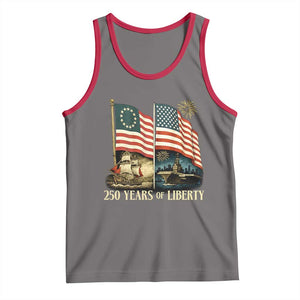 250 Years of Liberty Tank Top US 250th Anniversary Semiquincentennial 2026 Patriotic TS02 Deep Heather Red Print Your Wear