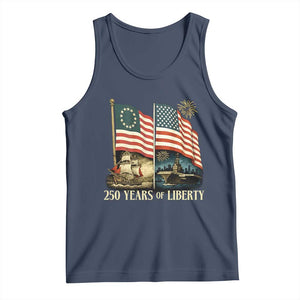 250 Years of Liberty Tank Top US 250th Anniversary Semiquincentennial 2026 Patriotic TS02 Navy Print Your Wear