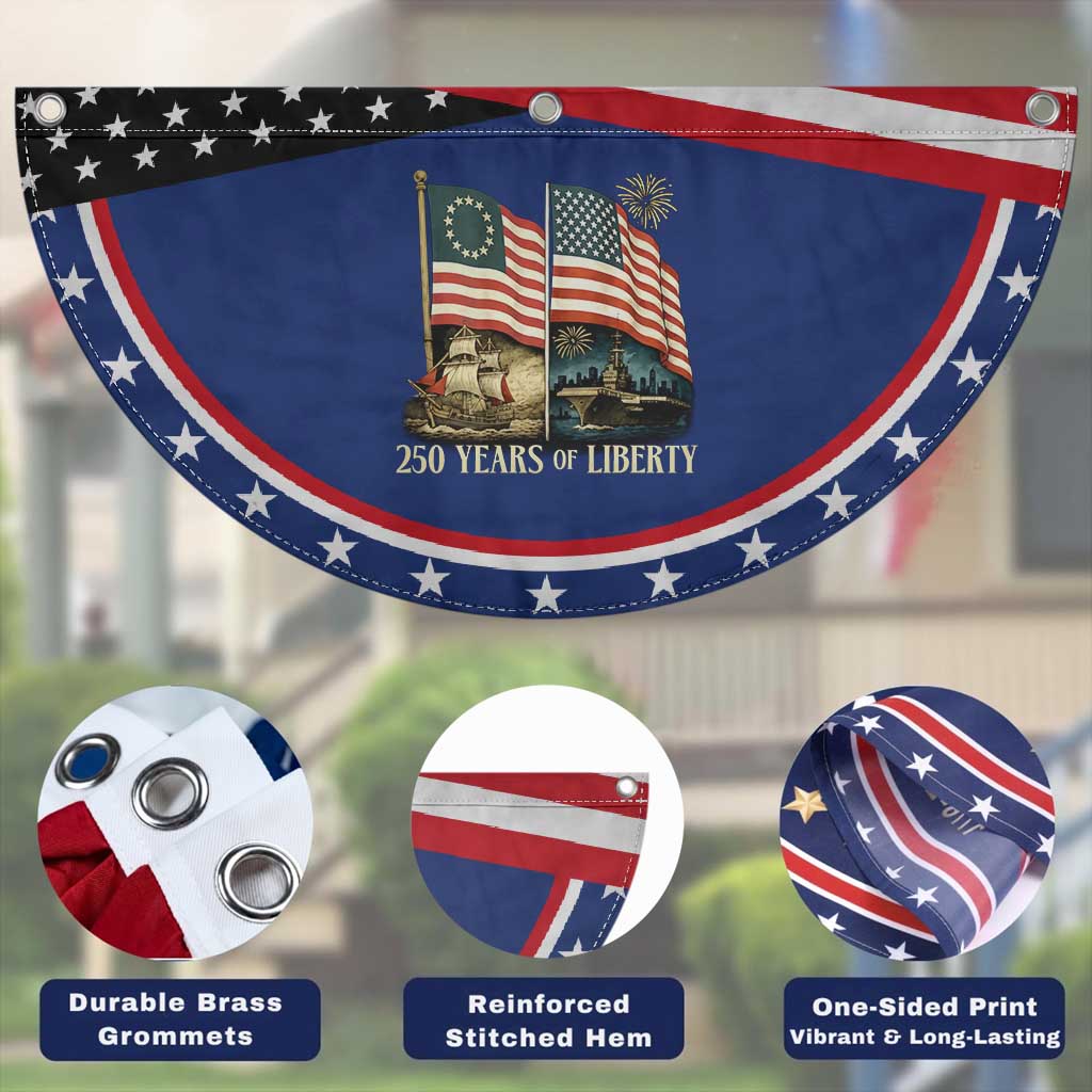 250 Years of Liberty Patriotic Fan Flag US 250th Anniversary Semiquincentennial 2026