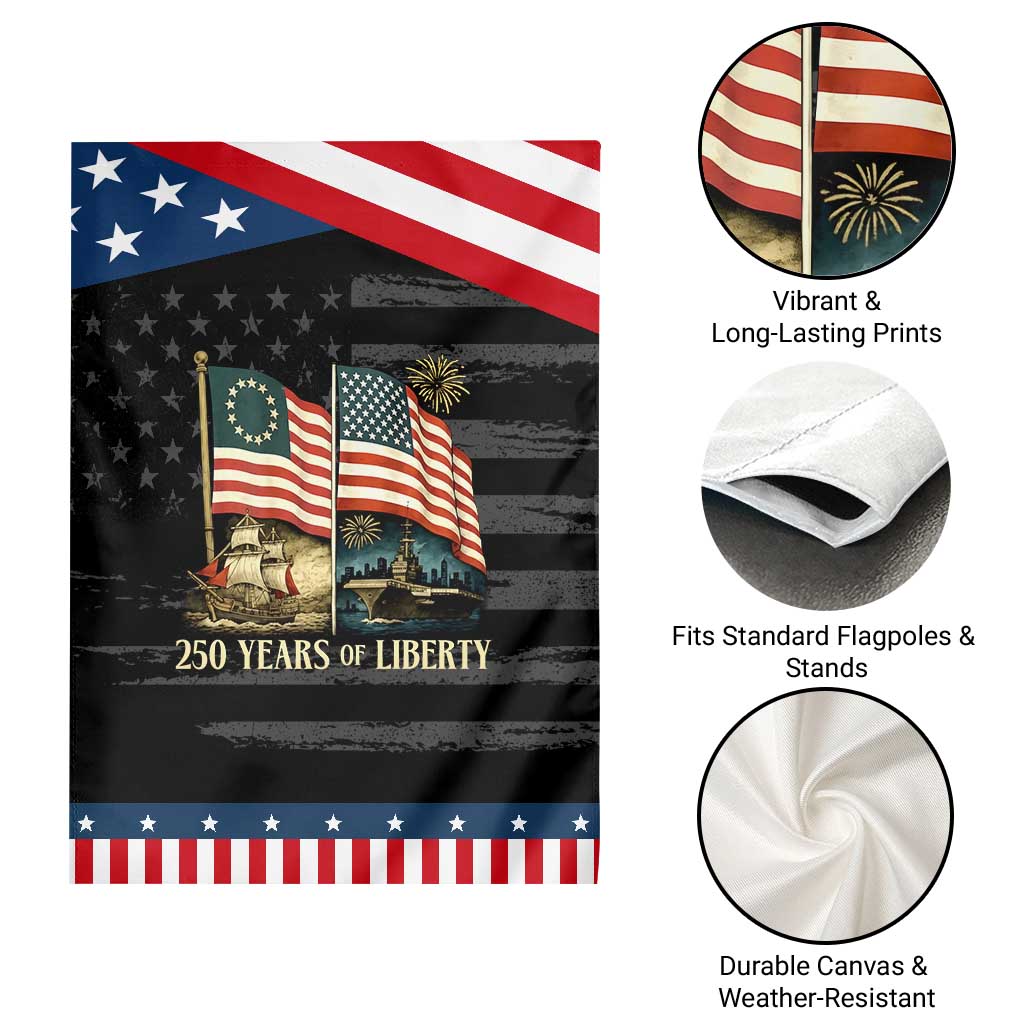 250 Years of Liberty Garden Flag US 250th Anniversary Semiquincentennial 2026 Patriotic TS02 Print Your Wear