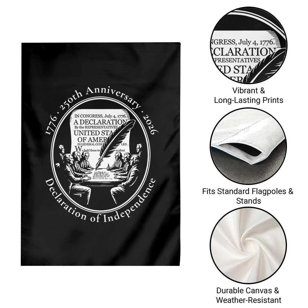 250 Years Declaration of Independence Garden Flag US 250th Anniversary Semiquincentennial 2026 Patriotic TS02 Print Your Wear