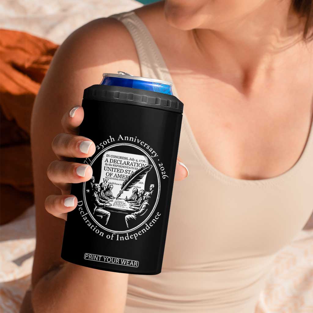 250 Years Declaration of Independence 4 in 1 Can Cooler Tumbler US 250th Anniversary Semiquincentennial 2026 Patriotic TS02 Print Your Wear