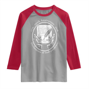 250 Years Declaration of Independence Raglan Shirt US 250th Anniversary Semiquincentennial 2026 Patriotic TS02 Sport Gray Red Print Your Wear