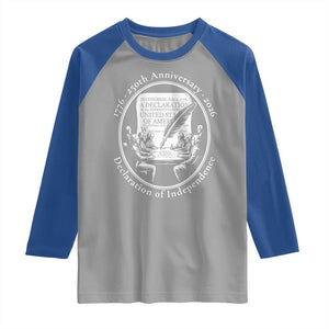 250 Years Declaration of Independence Raglan Shirt US 250th Anniversary Semiquincentennial 2026 Patriotic TS02 Sport Gray Royal Print Your Wear