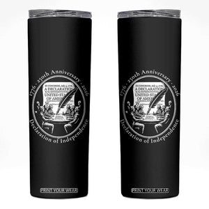 250 Years Declaration of Independence Skinny Tumbler US 250th Anniversary Semiquincentennial 2026 Patriotic TS02 Black Print Your Wear