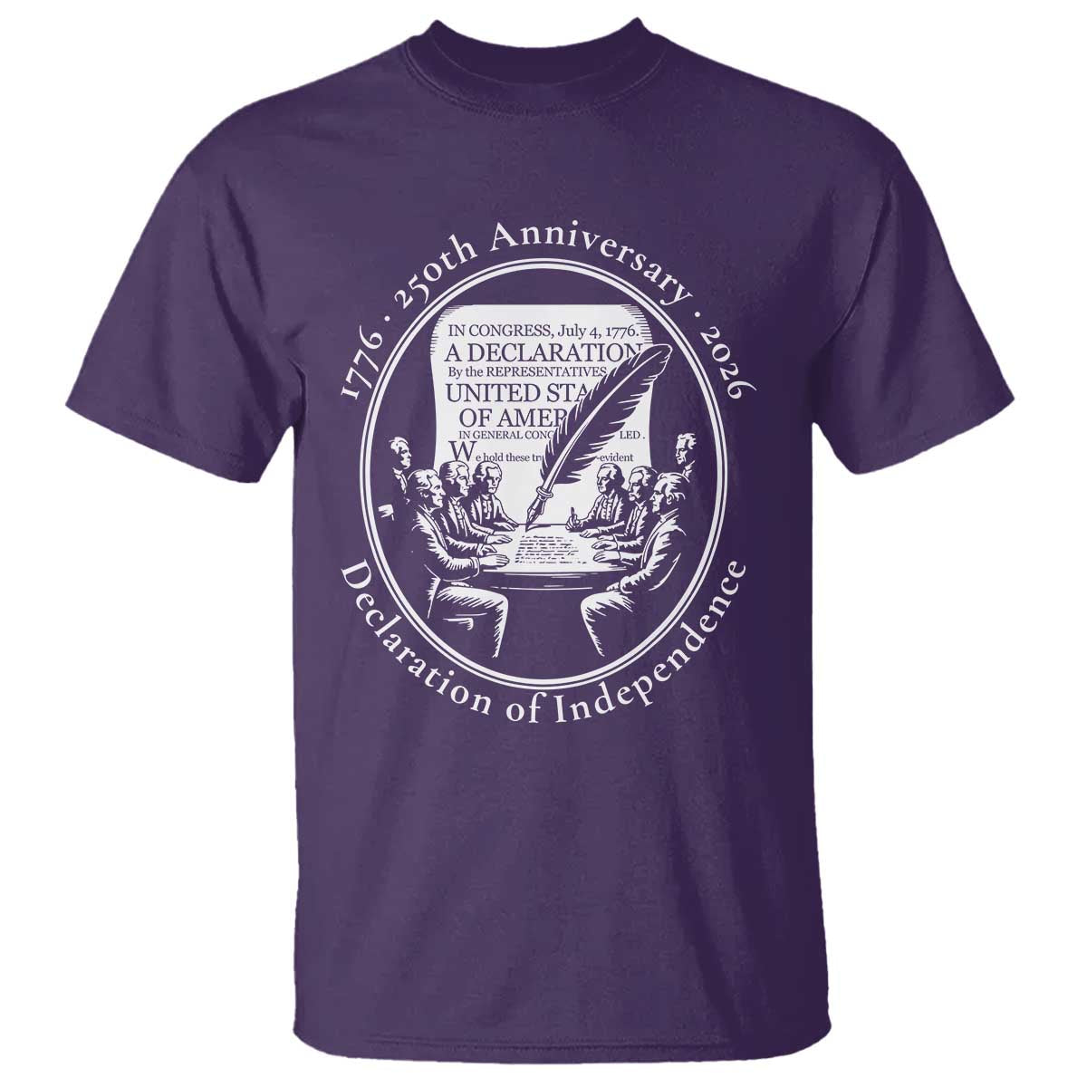 250 Years Declaration of Independence T Shirt US 250th Anniversary Semiquincentennial 2026 Patriotic TS02 Purple Print Your Wear