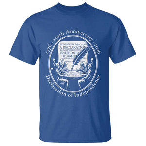 250 Years Declaration of Independence T Shirt US 250th Anniversary Semiquincentennial 2026 Patriotic TS02 Royal Blue Print Your Wear