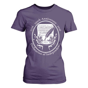 250 Years Declaration of Independence T Shirt For Women US 250th Anniversary Semiquincentennial 2026 Patriotic TS02 Purple Print Your Wear